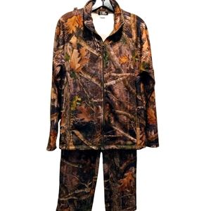 Ridge Hunter Size S Fleece-Lined Camo Full Front Zip  Jacket & Pants Set